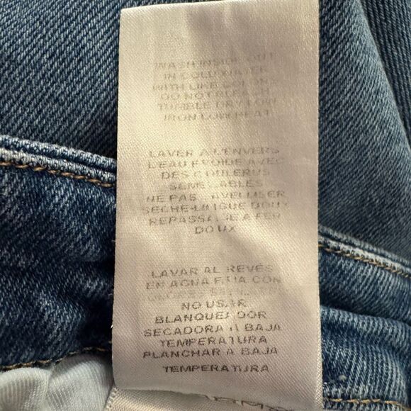 GOOD AMERICAN Good Straight Jeans High Rise Split Raw Hem Size 16 - Picture 9 of 11